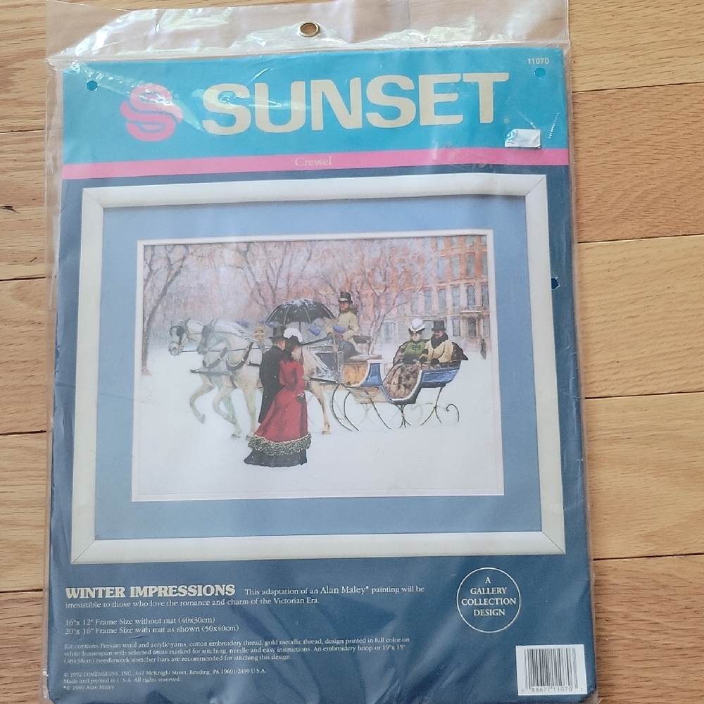 Vintage Sunset Crewel Winter Impressions Embroidery Kit